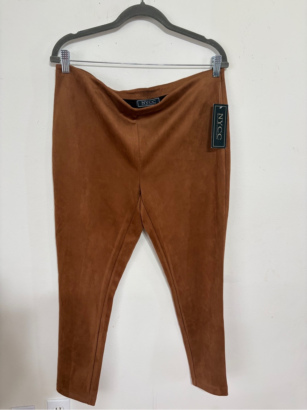 New York & Company Women's Brown Suede-Look Jeggings